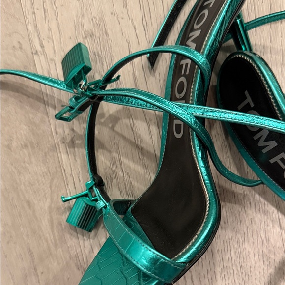 Tom Ford Metallic Teal Heels - Picture 2 of 2